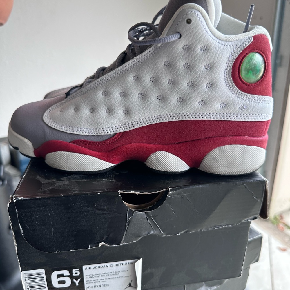 Jordan Kids Sneakers Gray and Red